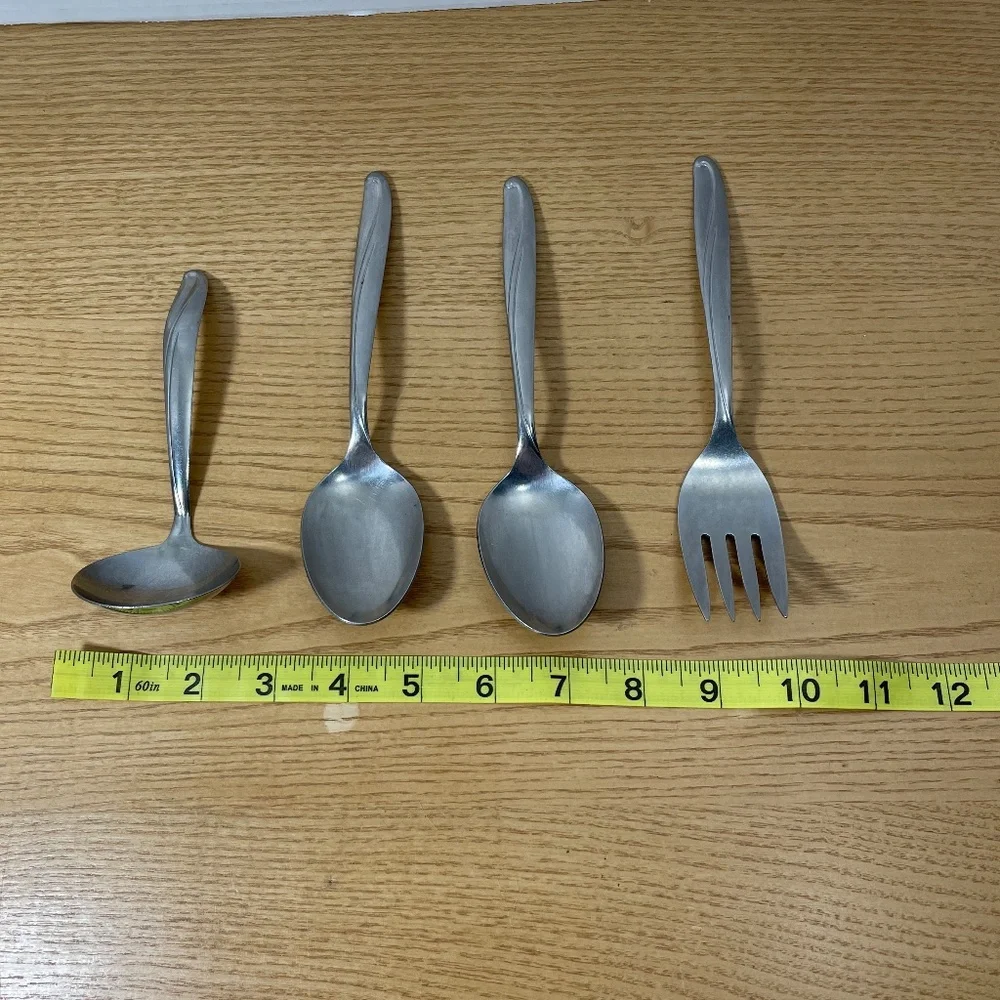 Oneida 1881 Rogers Surf Maid Cabana Pattern Serving Set Ladle Meat Fork Spoons